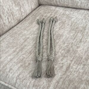 Elegant Gray/Green Tassel Tiebacks 23” length